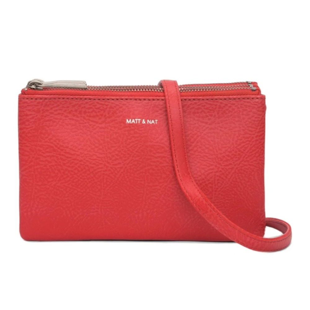 Matt & Nat Red Triplet Vegan Crossbody Bag